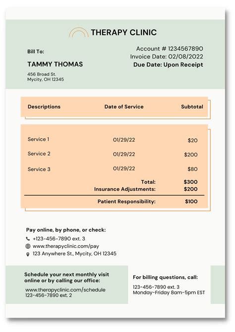 Psychotherapy Invoice Template